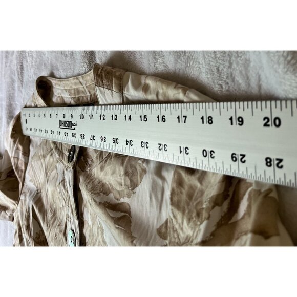 Chico's Additions Womens Beige Floral Button-Front Lightweight Jacket Size 1 - Picture 5 of 8